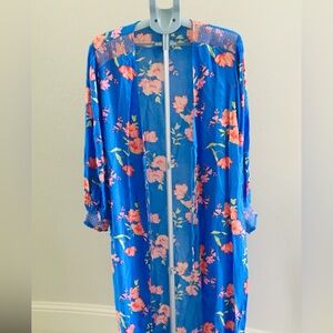 Jessica Simpson Blue and Pink Floral Robe